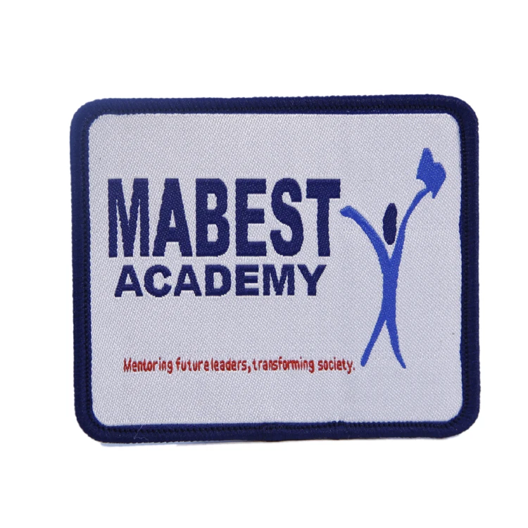 Custom Private Brand Name Logo Woven Patch Garment Woven Badge Uniform Patch Woven Badges Custom Embroidered Patches For Hats