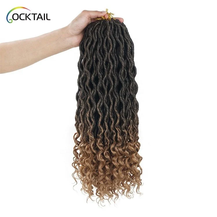 Curly Faux locs crochet hair extensions 26 inch goddess faux locs twist braid Ombre color