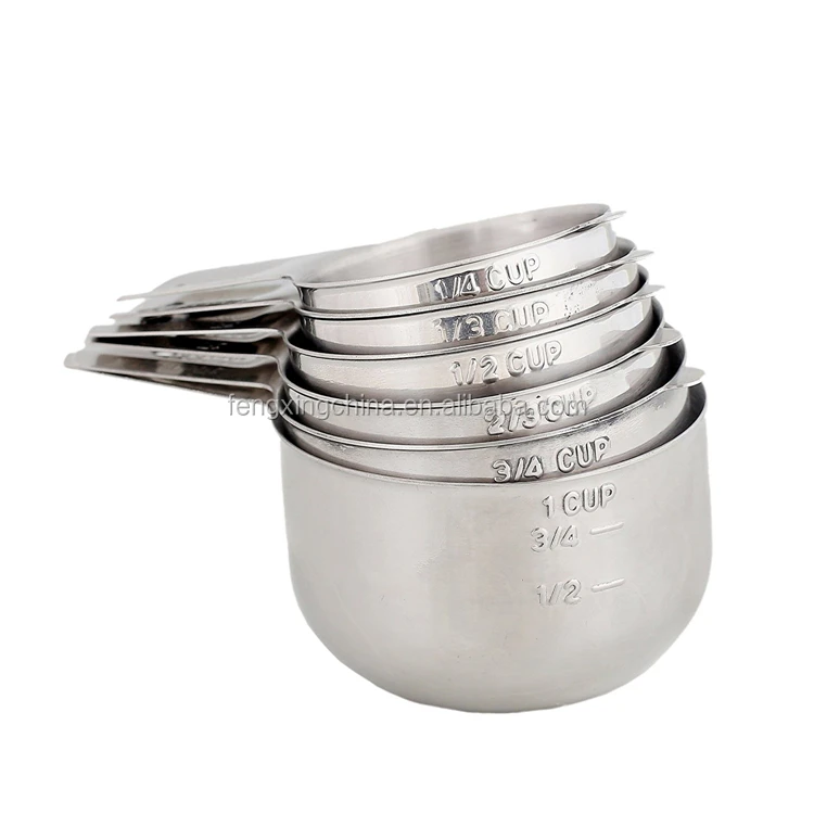 Amazon Top Seller Food Grade Stainless Steel Measuring Cups Set of 6