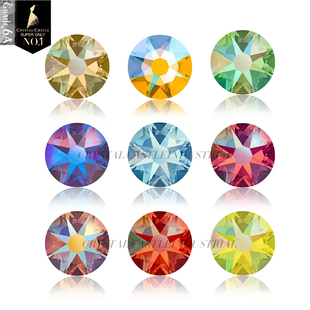 Bulk sale 6A high quality strass assorted color AB flat back ss20 non hot fix rhinestone silver foil back nail art rhinestones