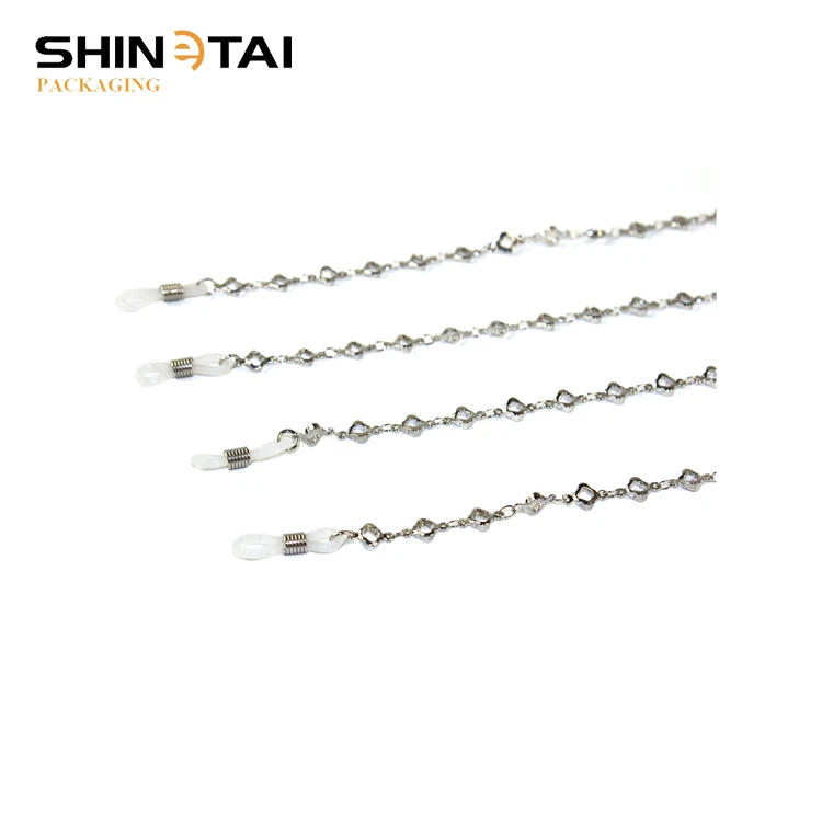 SHINETAI hot sale Silver Beaded Strap Rope Stainless Steel Metal Eyewear Accessory Cord Holder Sun Glasses Chain