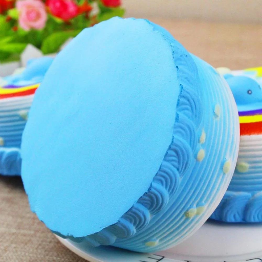 Squishy Slow Rising blue cake rainbow Cute Squishy Toy Cake Slow Rising Stress Reliever Toy squishy