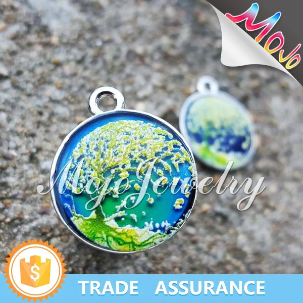 Отпечатано мода древо жизни шаблон мода шарм с настроение изменение цвета эффект