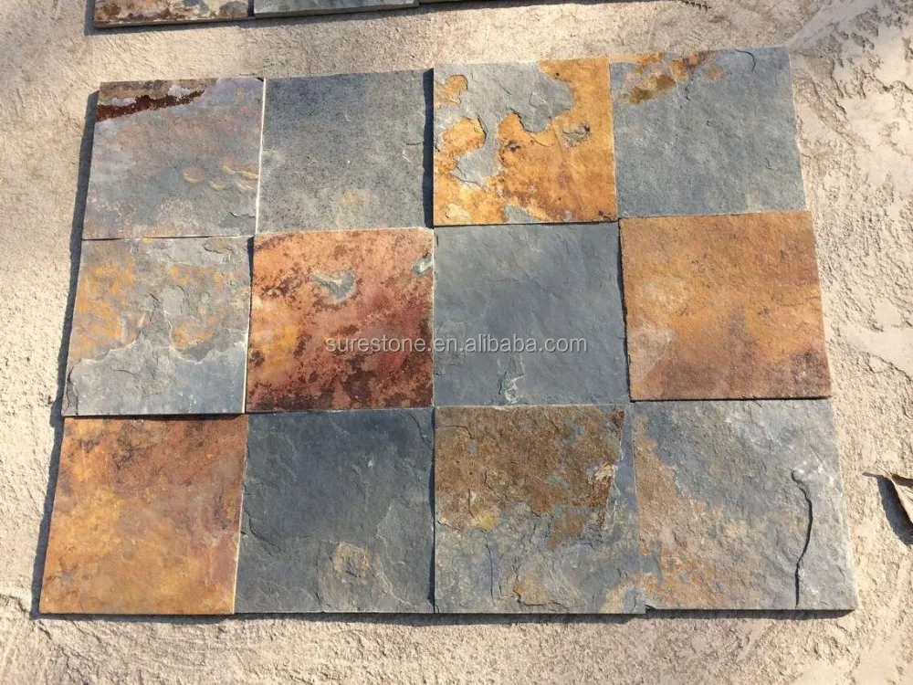 outdoor rusty slate stepping stones,cheap rusty slate floor tile in stock