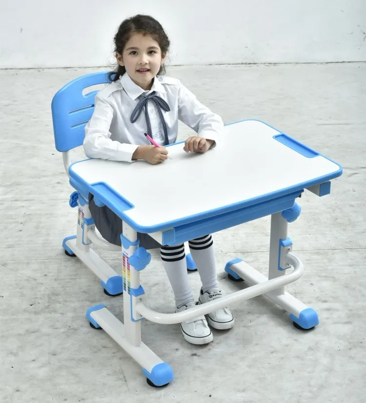 Height Adjustable kids table and chair Large Storage Children Study Desk Kids Learning Table With Storage Drawer