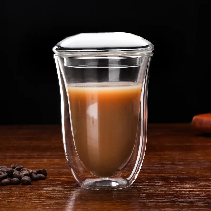 custom logo glass 80ml double wall glass cup espresso