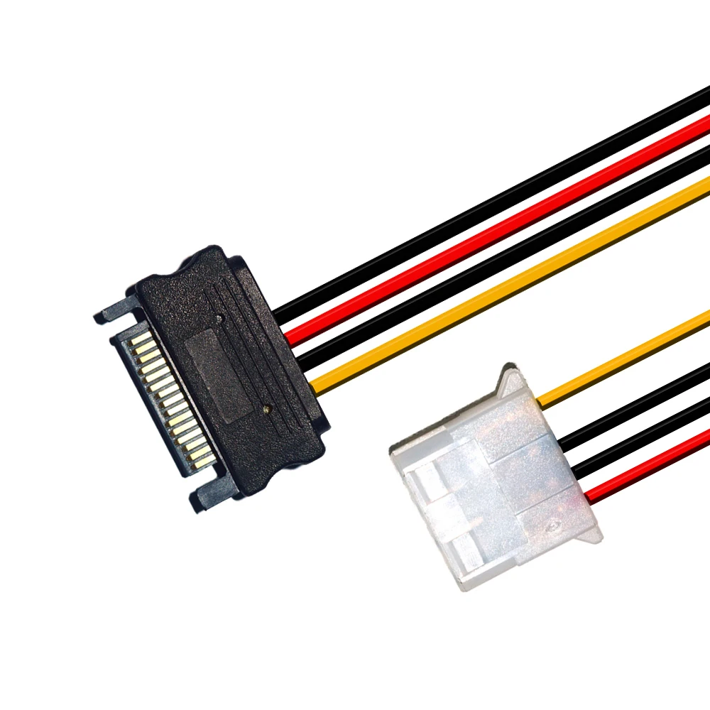 Красочный 15 Pin SATA мужчин до 4Pin кабель питания кабель sata