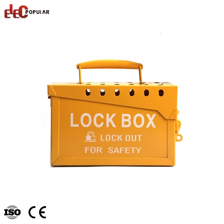 portable 13 padlocks steel red color compact lock out tag out box