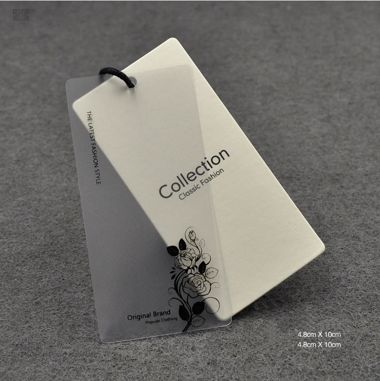 2018 new good quality PVC plastic paper swing tag label hang tag