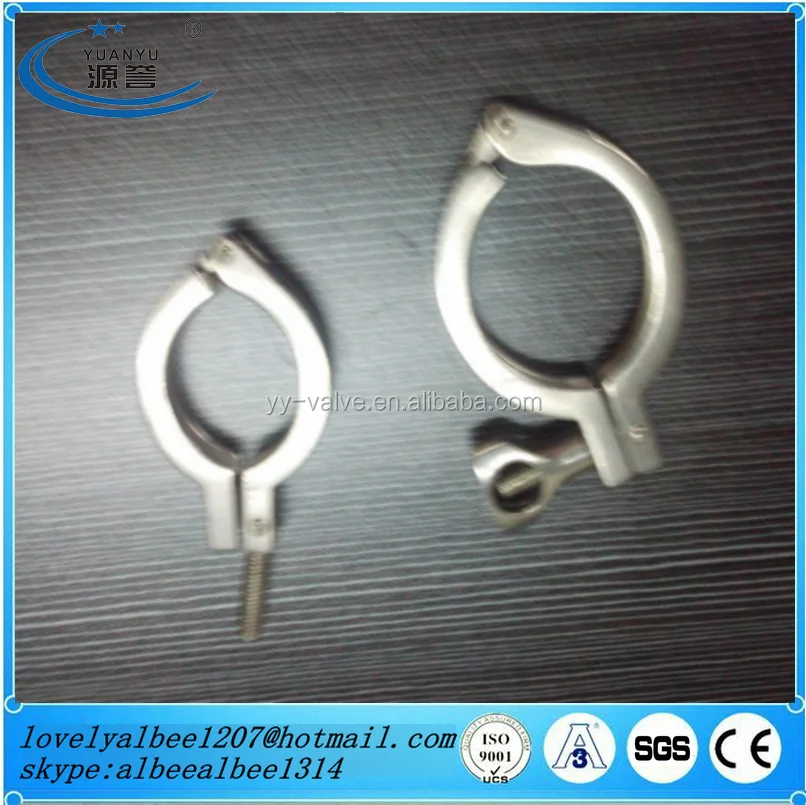 
sanitary stainless steel SS201 SS202 SS304 SS316L single pin heavy duty clamp pipe clamp 
