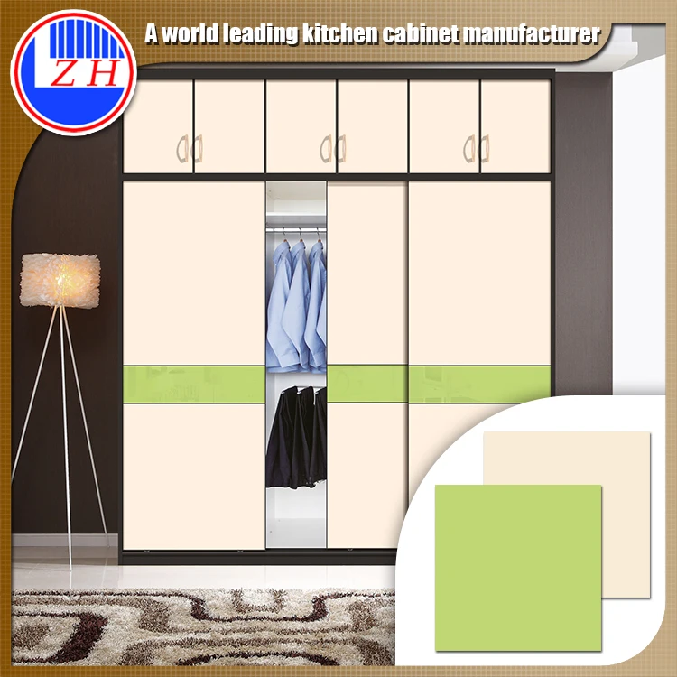 Korean supper matt wardrobe PETG sliding doors with mirror inside