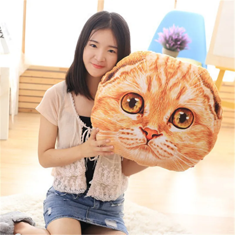 Cute Cartoon Plush Christmas Gifts Simulation 3D Cat Head Comet Cat Shaped Home Removable Handcuffs Pillow Cushion