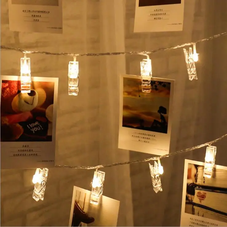 
Indoor decoration battery operated with remote hanging photos 12v led string clip light 