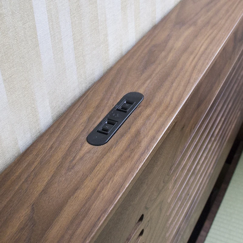 European style North America Black walnut wooden bed