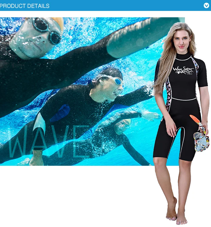 Sex waterproof short sleeve no zip surf neoprene wetsuit for ladies