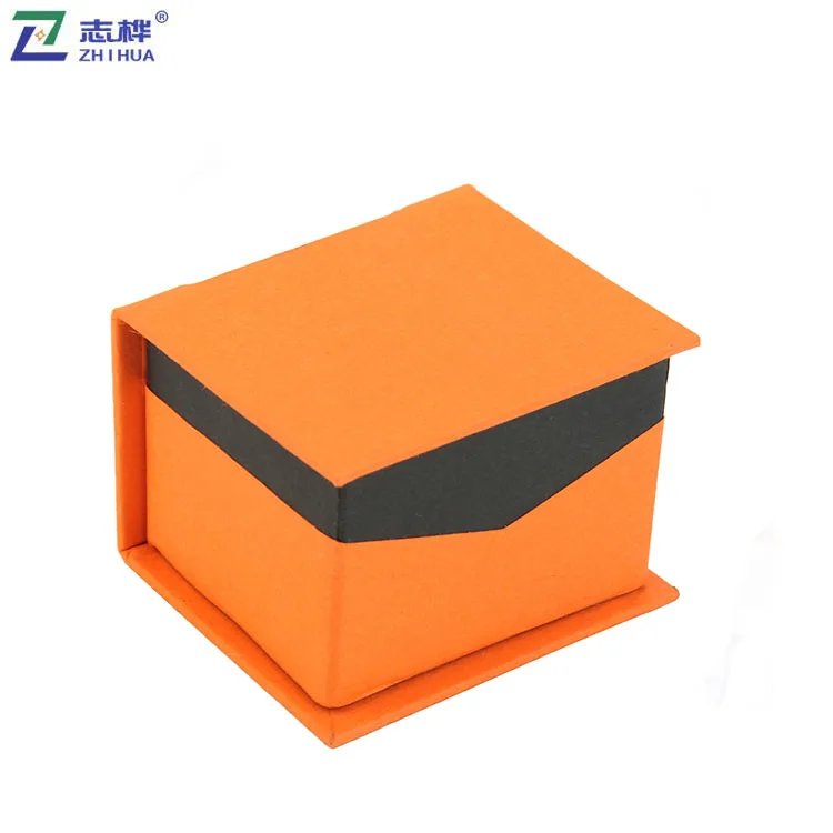 Fashion Orange Color Jewelry Box Hot Sale Paper Cardboard Ring Case Magnetic Pendant Packaging custom jewelry box