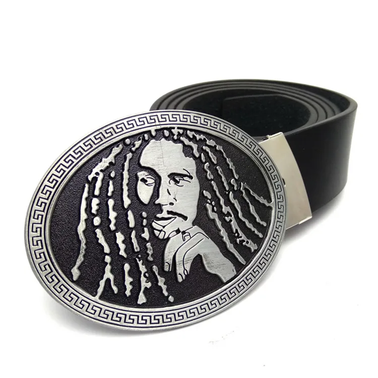 Music Series Jamaican Pop Music Reggae Singer Bob Marley portrait metal belt buckle