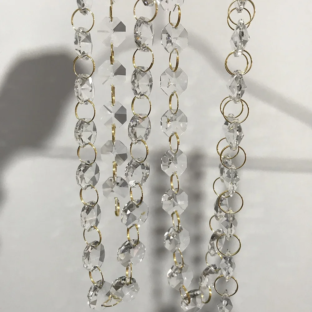 
Clear Glass Crystal Bead Strand Garland Chain Meters for Chandelier Curtain Wedding Home Decor 
