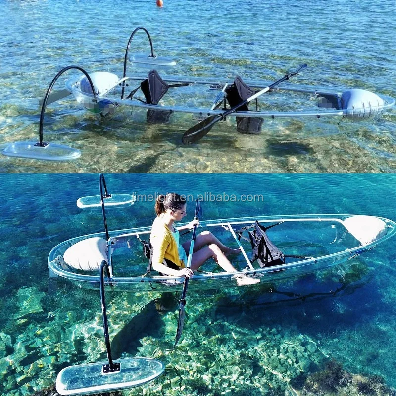 polycarbonate clear kayak transparent canoe PC kayak with outrigger balance system
