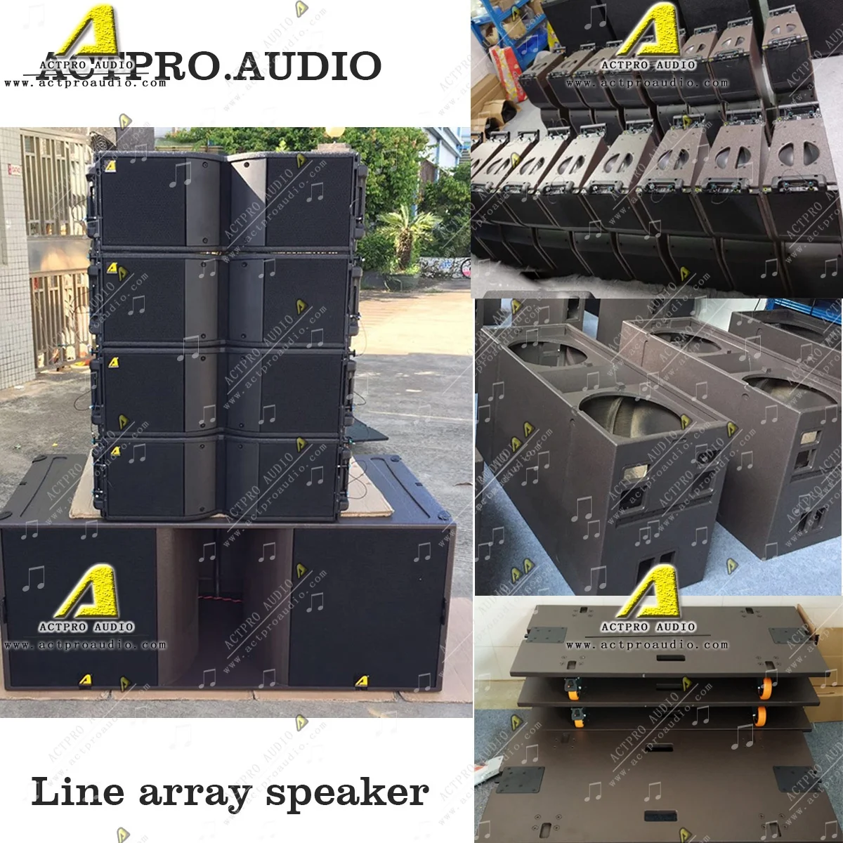 KR208 subwoofer passive with amplifier and  Speaker cable