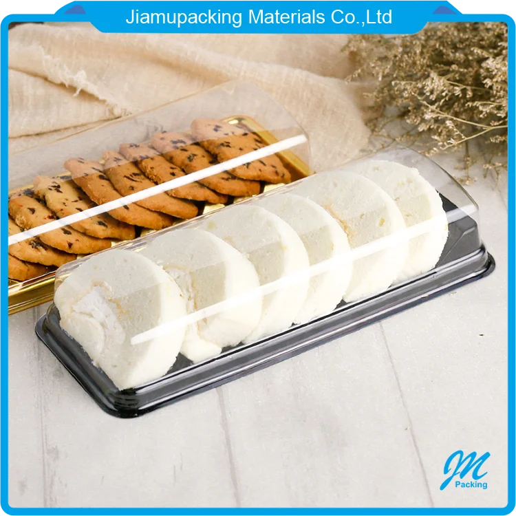 Hot sale rectangular clear plastic food tray box for cookie