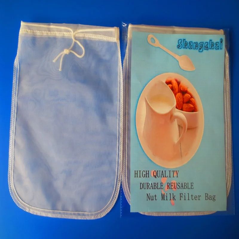 8*12 Inch Five Stitching 200um Nylon Organic Nut Milk Filter Bag