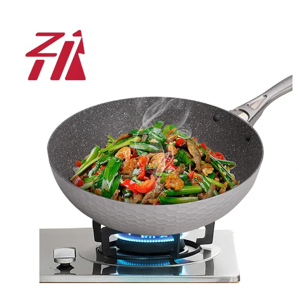Hot Selling forged aluminium non stick Wok with lid