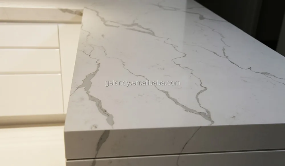 
calacatta carrara white gold quartz stone 