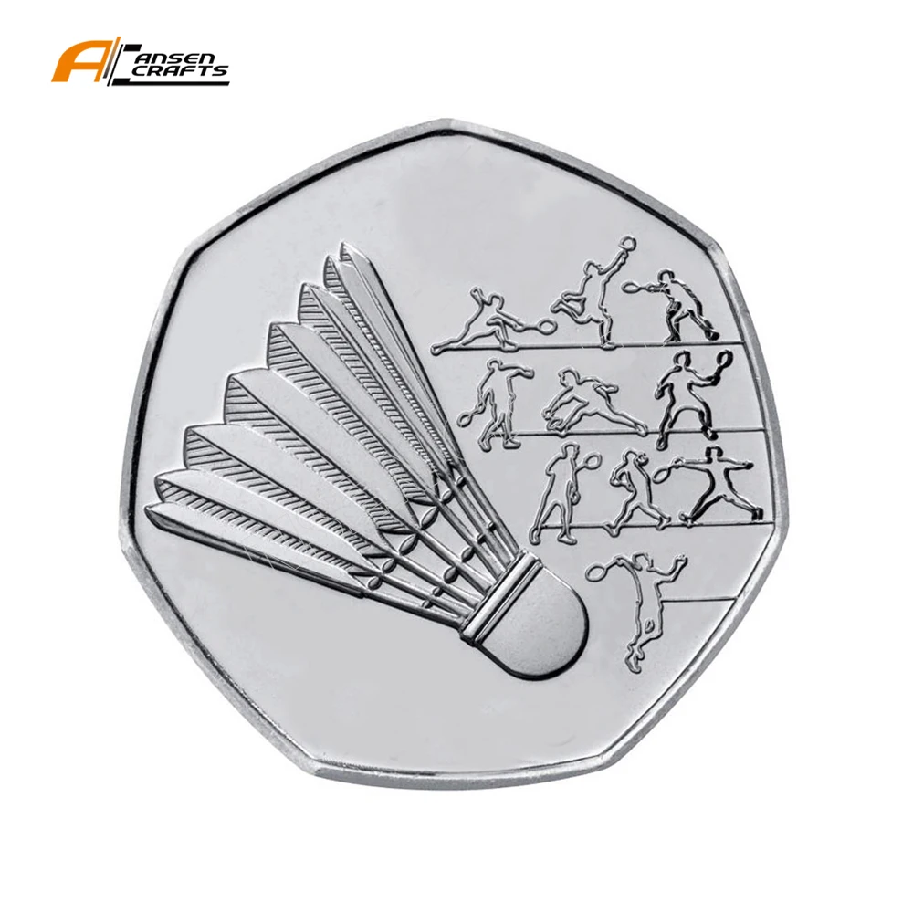Rare Material Titanium Tantalum Niobium Coin UK Boeing Planes Commemorative 7 Sided Silver Coins with Gift Boxes