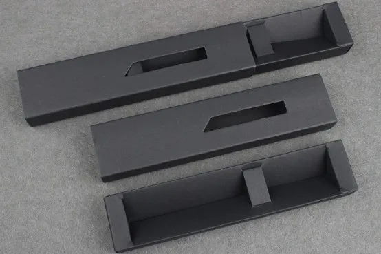 custom pen packing box professional design white cardboard pen gift box logo black window luxury gift paper cardboard pen box