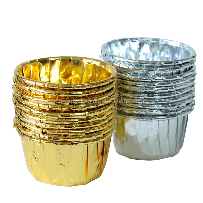 Gold Silver Cupcake Paper Baking Cups For Cake Decoration