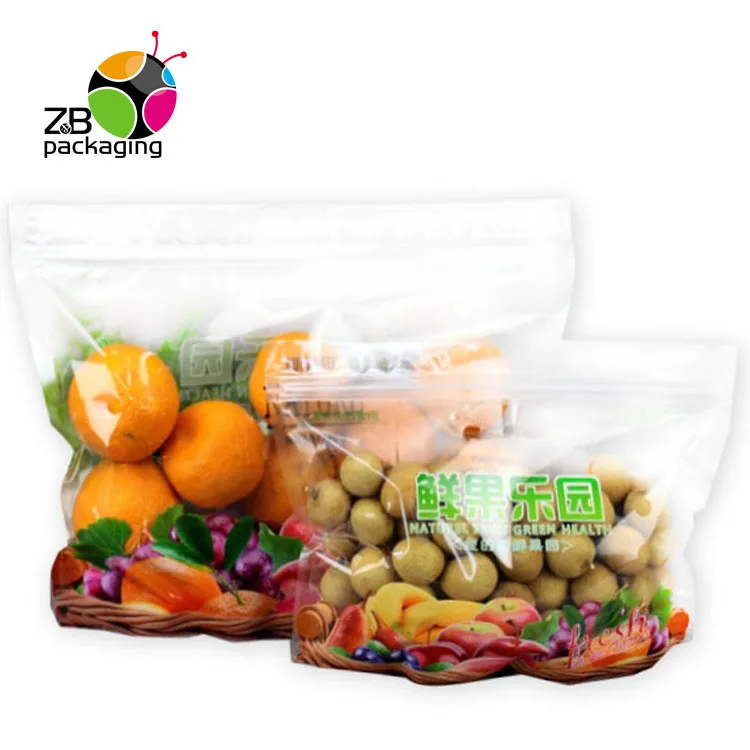 
Flexibility Ziplock Plastic Stock Fruit Gift Packaging Bag for Fresh Vegetable 