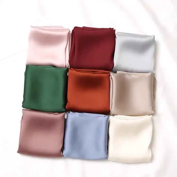 Fty Многофункциональный 9 однотонный Карманный носовой платок женский Шелковый квадратный шарф