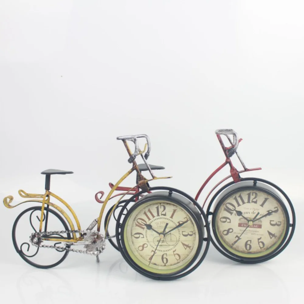 Vintage Iron Bicycle Shaped Table Clock