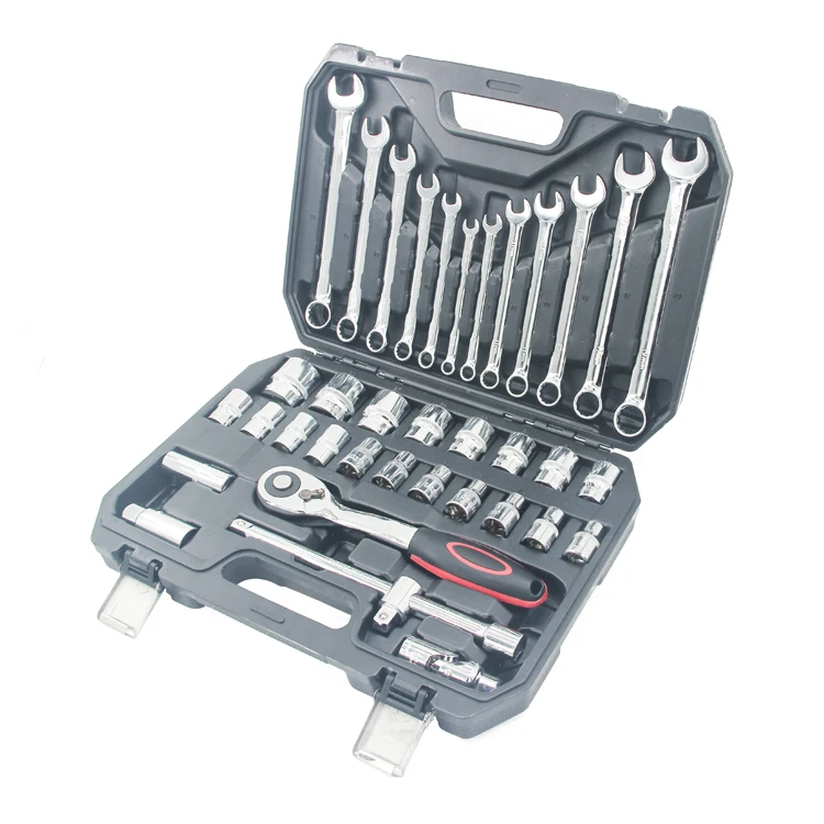 37pcs Mechanic Auto Kit hand Tool Set Metric Ratchet Torque Wrench Spanner Set