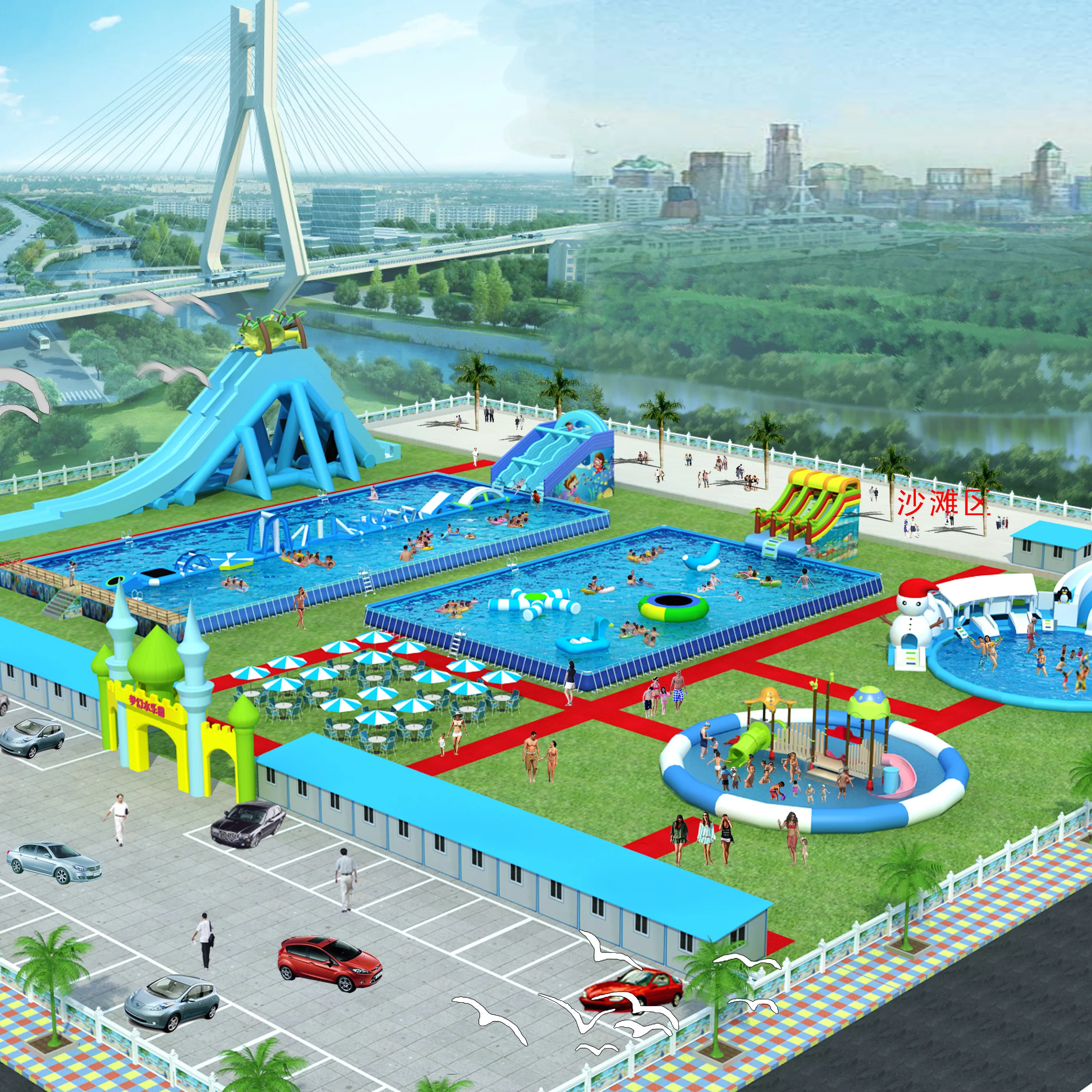 
Adult Inflatable Amusement Park Theme Inflatable Water Sport Aqua Park Equipment For Sale 