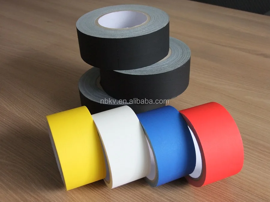 Professional Grade 50m Black Matte Cloth Gaffer Tape Non-Reflective Heavy Duty Easy Tear Single Sided Natural Rubber Stage Use