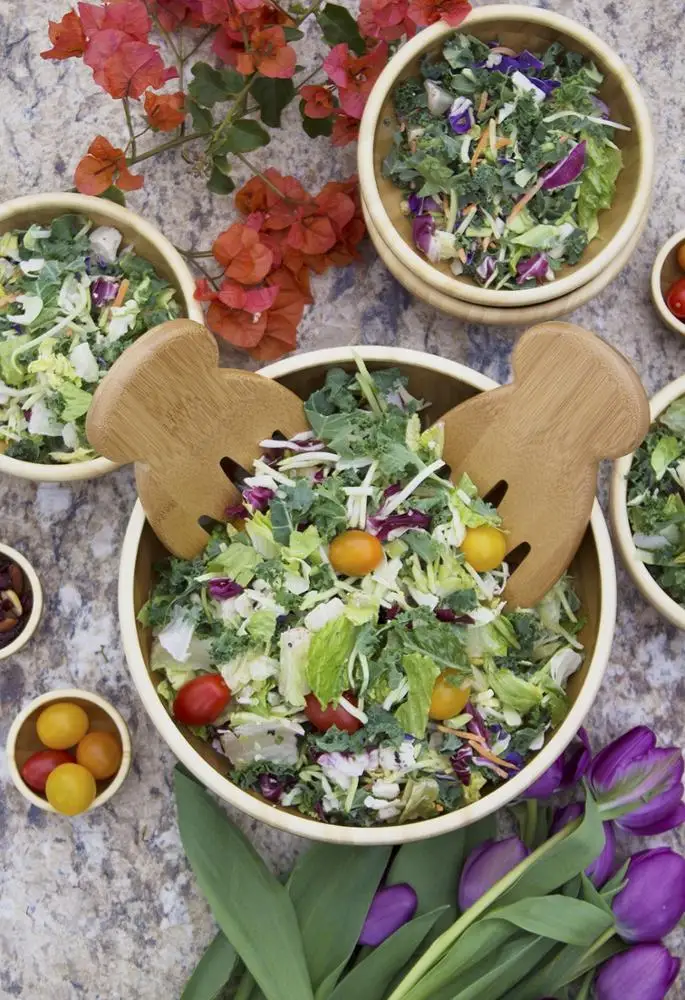 Пользовательские руки из бамбукового дерева для салата с ручками бамбуковый салатный сервер