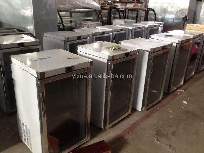 2 doors counter top beverage freezer beer display fridge refrigerator stainless steel bar cooler