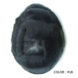 Q6 - 8 Size French Lace and PU Indian Human Hair Prosthesis Men Toupee