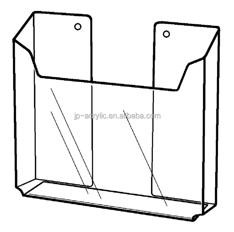 
Wall mount transparent plexiglass brochure newspaper holder 