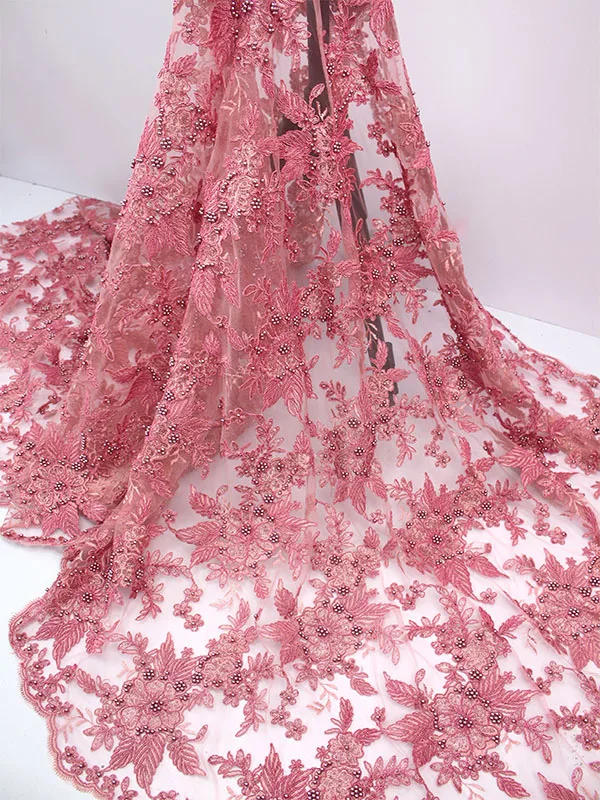 guangzhou wholesale high quality embroidered net beaded african french lace fabric