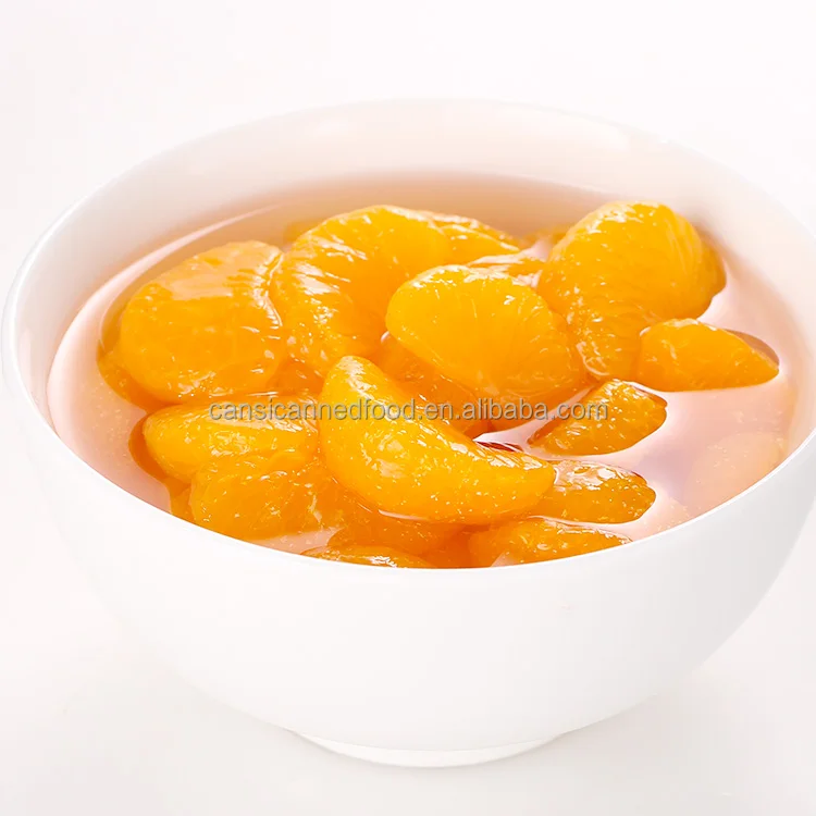 canned orange fruit segment in light syrup packed in jars / tins