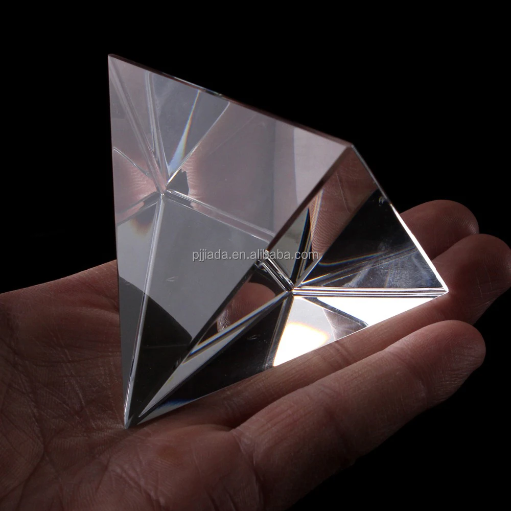 Wholesale Optical Crystal Glass Pyramid Blank Crystal Prisms Paperweight For Engraving Gifts Glass Triangular Pyramid