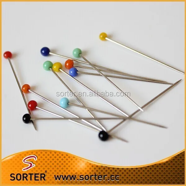 colorful 30 mm glass head pin