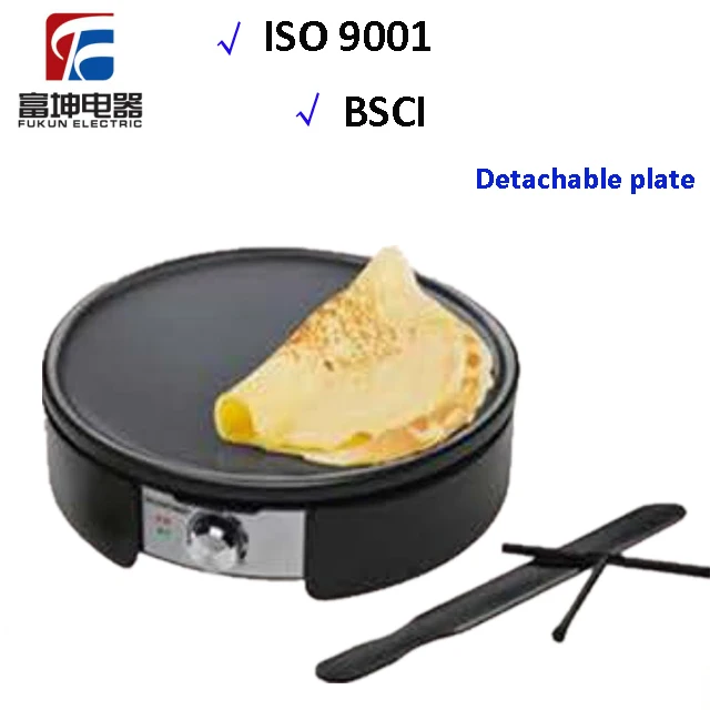 
12 inch Nonstick Pancake Maker With Interchangeable Plates Electric Crepe Maker 