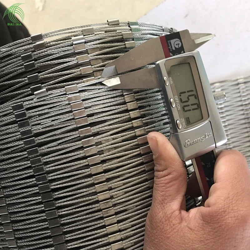 Stainless Steel Wire Rope Ferrule Mesh Netting For Balustrade