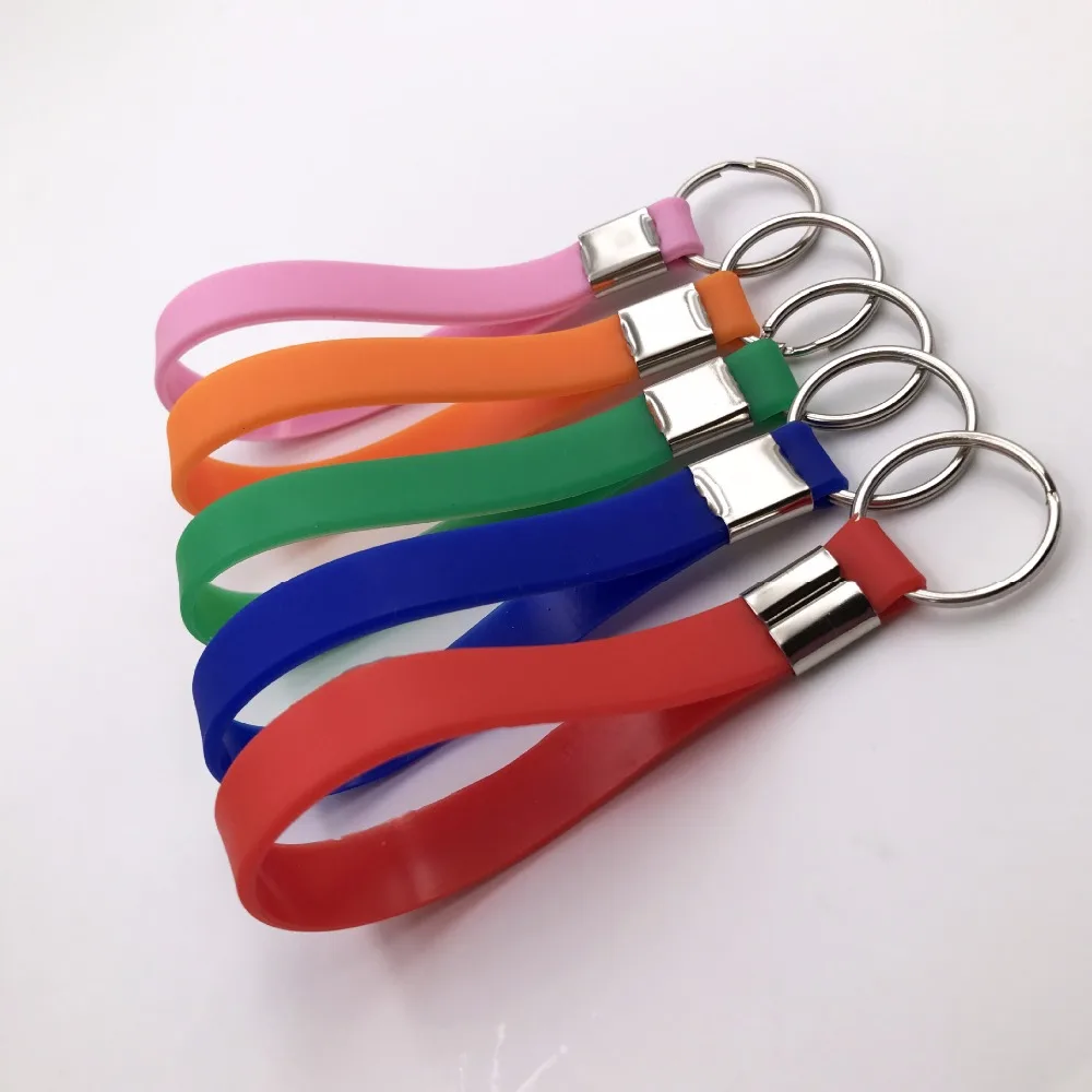 KEYRING Personalised custom Promotion Cheap Rubber wristband silicone bracelet keychain
