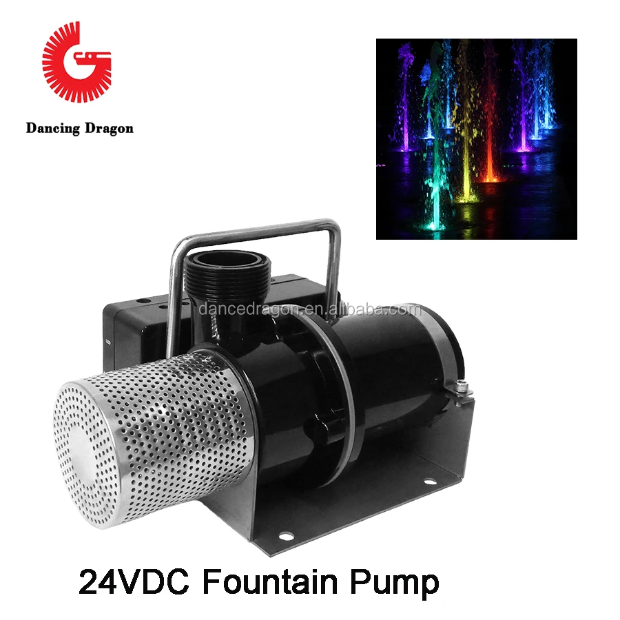 DMX512 24VDC Control Musical Fountain Low Voltage 24VDC Variable Speed Water Fountain Submersible  Pump