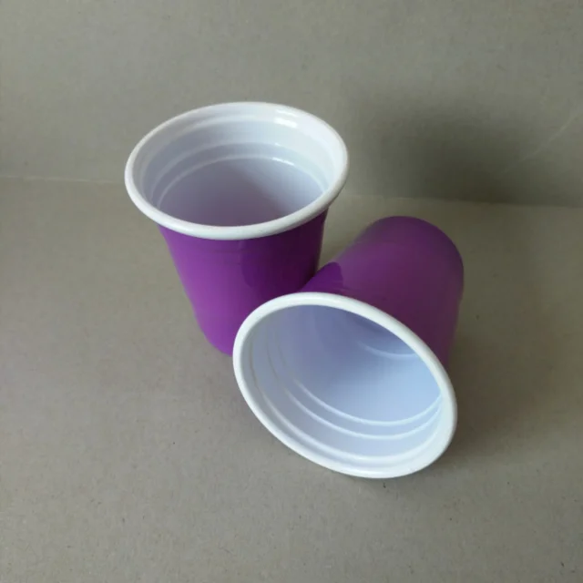 2oz Purple White plastic mini glass customized color and logo cup